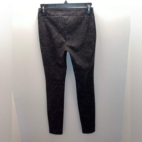 White House Black Market XXS Paisley Black Leggings - Picture 2 of 3